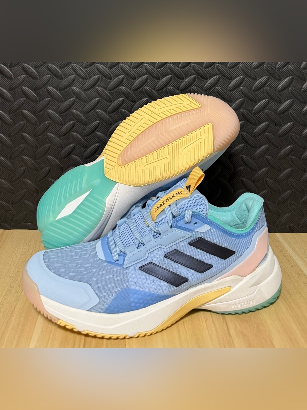 adidas Crazyflight 6 Indoor Sports Shoes HP7029 Glow Blue Womens Size 8